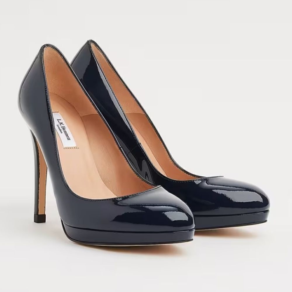 LK Bennett Sledge Patent Platform Courts in Size EU 41